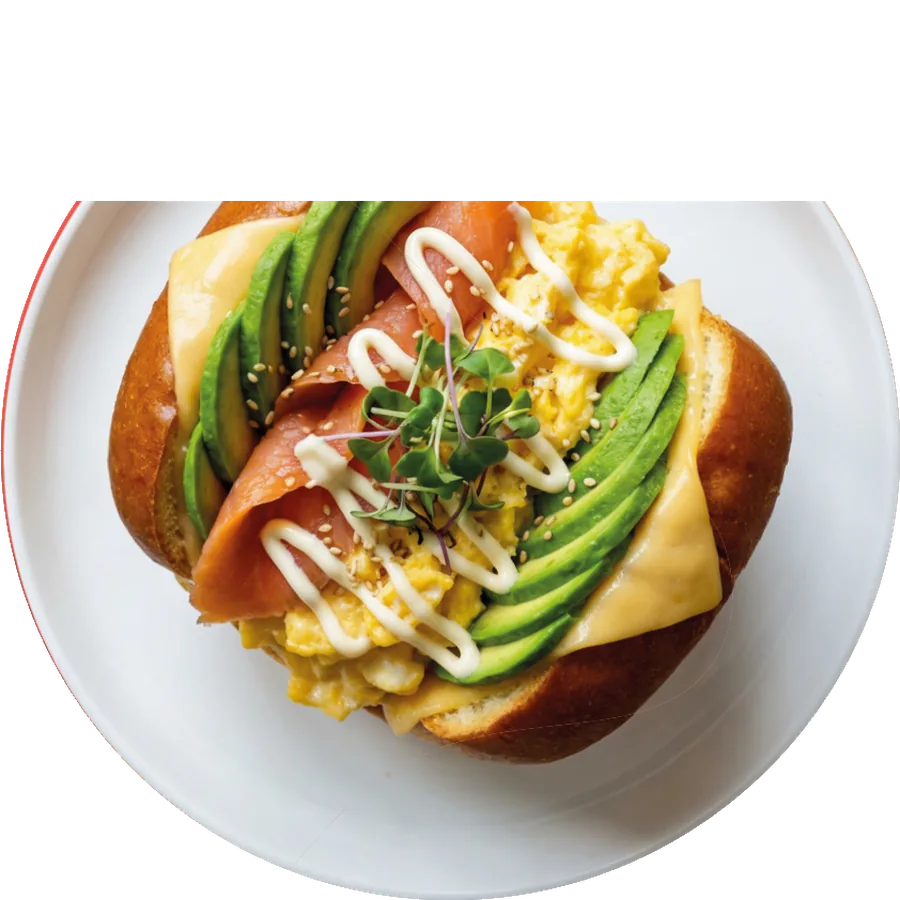 Ein Egg Drop Sandwich, Abbildung aus der Speisekarte
